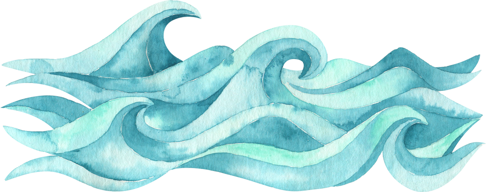 watercolor waves